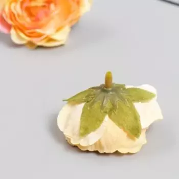 Бутон на ножке для декорирования "Роза Алоха светло-оранжевая" d=4 см