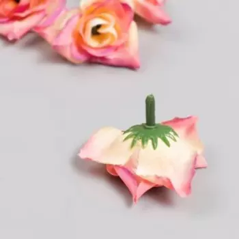 Бутон на ножке для декорирования "Роза Экзотик персиково-сиреневая" d=5 см