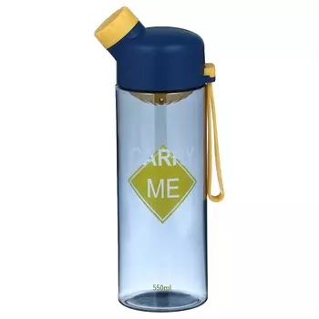 Бутылка для воды, 550 мл, 22.56.7 см, сито, голубая