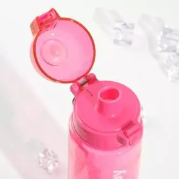 Бутылка для воды Enjoy sports, 800 мл, клик, на ремешке, розовый 8х26 см