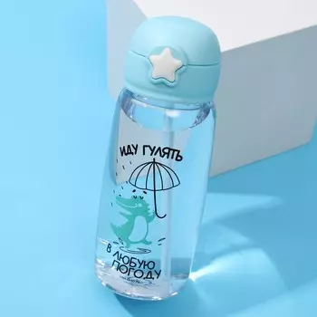 Бутылка для воды пластиковая «Иду гулять в любую погоду», 500 мл
