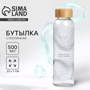 Бутылка для воды стеклянная «Плыви», 500 мл
