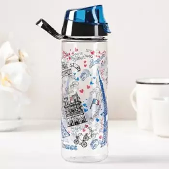 Бутылка для воды пластиковая «Париж», 750 мл