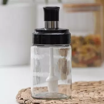 Ёмкость для масла Доляна «Глейд», 250 мл, с кисточкой, стекло, прозрачная