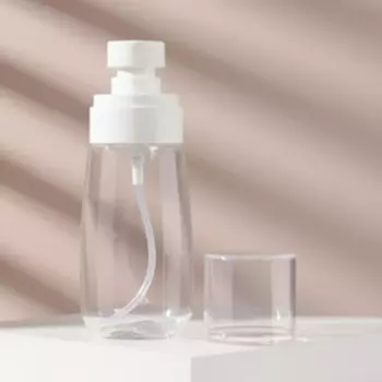 Бутылочка для хранения, с распылителем, 80 мл, цвет прозрачный/белый