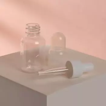 Бутылочка для хранения, с пипеткой, 35 мл, цвет прозрачный/белый