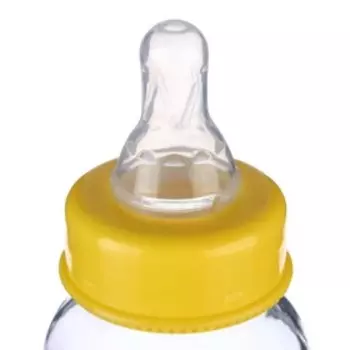 Бутылочка для кормления стекло «Мишка Принц», классическое горло, средний поток, 180 мл., от 3 мес.