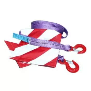 Буксировочный трос Tplus 4 т, 4 м, Крюк/Крюк, с флажками 2 шт