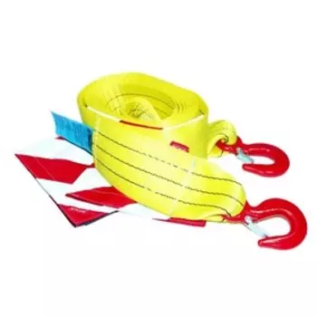 Буксировочный трос Tplus 8 т, 4 м, Крюк/Крюк с флажками
