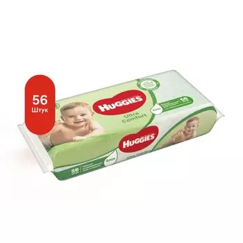 Cалфетки влажные Huggies Ultra Сomfort детские Алоэ 56 шт.
