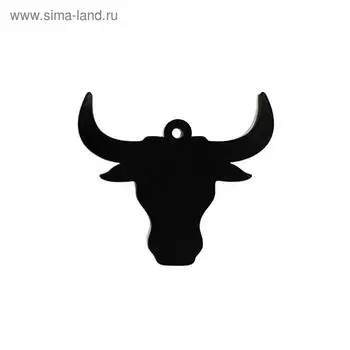 Ценник для надписей меловым маркером "Новый год" бычок с рогами 80*140, цвет чёрный, ПВХ