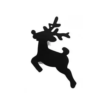 Ценник для надписей меловым маркером "Новый год" олень с носом 120*40, цвет чёрный, ПВХ