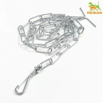 Цепь для привязи собак, сварные звенья, 1.8 м, калибр 35 мм, толщина проволки 3.2 мм