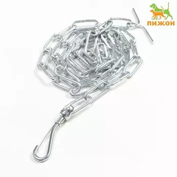 Цепь для привязи собак, сварные звенья, 1.8 м, калибр 45 мм, толщина проволки 4.2 мм