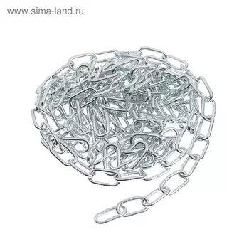 Цепь короткозвенная ТУНДРА krep, DIN766, диаметр 3 мм, сварная, оцинкованная, 3 м