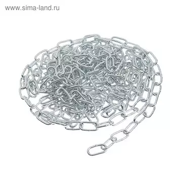 Цепь короткозвенная ТУНДРА krep, DIN766, диаметр 3 мм, сварная, оцинкованная, 5 м