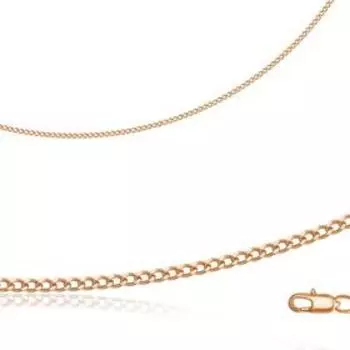 Цепь "Панцирное плетение" МПГ35р, розовое золочение, 60см