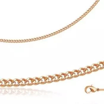 Цепь "Панцирное плетение" МПГР5р, розовое золочение, 60см