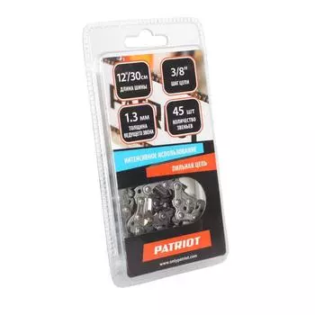 Цепь PATRIOT 91VS-45E, 3/8", паз 1.3 мм, 45 звеньев, шина 30 см
