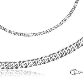 Цепь "Плетение Ромб двойной" гранёный, платинирование, 60см