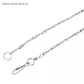 Цепь привязочная витая Зооник, 2,5 мм, 2,5 м с карабином