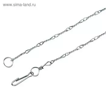 Цепь привязочная витая Зооник, 2 мм, 2,5 м с карабином