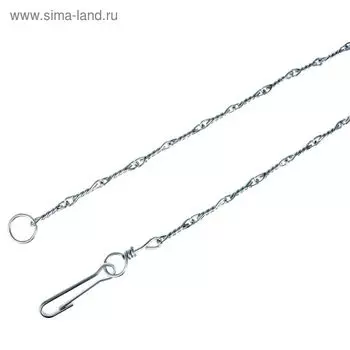 Цепь привязочная витая Зооник, 3 мм, 2,5 м с карабином