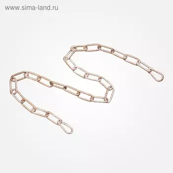 Цепь с 2 карабинами длиной 1 метр белый с золотом