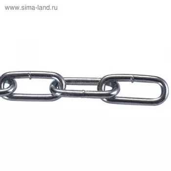 Цепь сварная длиннозвенная, DIN 763, цинк, d=4 мм, 38 м