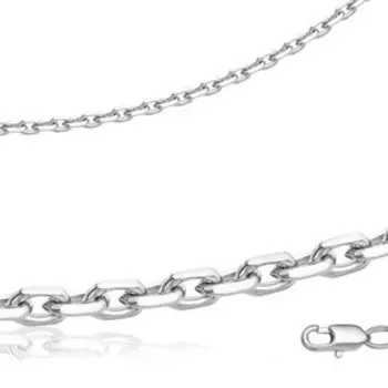 Цепь "Якорное плетение", посеребрение, 40см