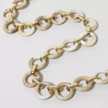 Цепочка для сумки, пластиковая, d=2816 мм, 59 см, цвет светлый агат, золотой