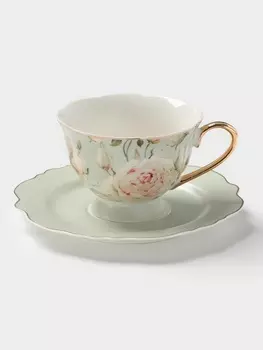 Чайная пара WY Pink O'hara, фарфор, 220 мл, зелёная