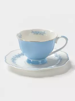 Чайная пара WY Royal blue, фарфор, 220 мл, голубая
