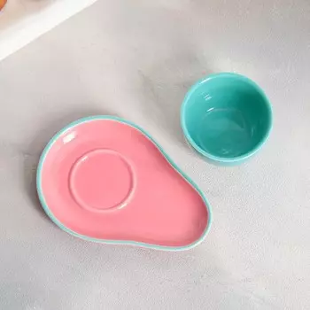 Чайная пара из керамики Avocado: кружка 100 мл, блюдце 1410 см