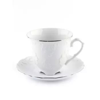 Чайная пара Cmielow Rococo «Отводка платина», 250 мл