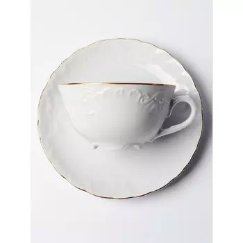 Чайная пара Cmielow Rococo «Золотая отводка», 220 мл