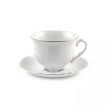 Чайная пара Cmielow Rococo «Золотая отводка», 330 мл