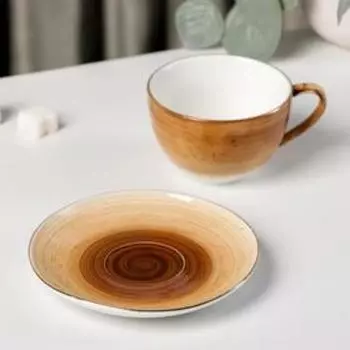 Чайная пара Доляна «Млечный путь», чашка 220 мл, блюдце d=13,5 см