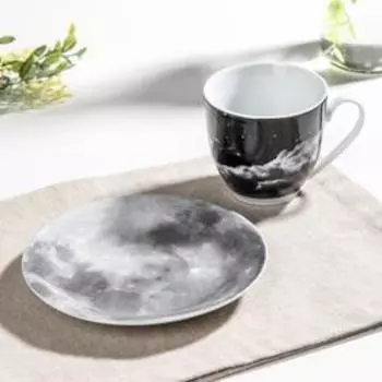 Чайная пара керамическая Доляна «Вселенная», чашка 200 мл, блюдце d=14,5 см