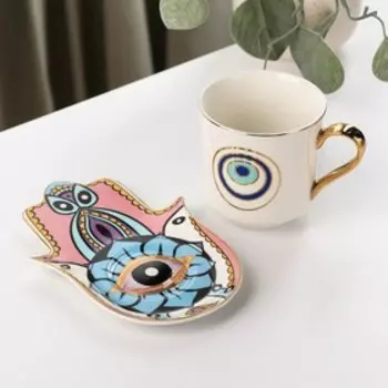 Чайная пара «Глаз», чашка 220 мл, блюдце