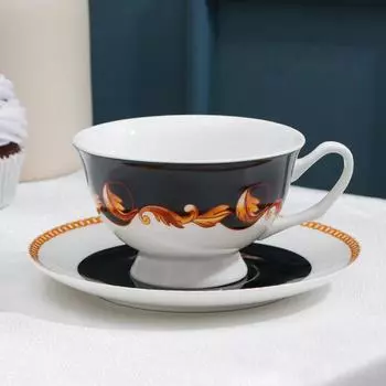 Чайная пара Magistro «Княгиня», чашка 240 мл, блюдце d=14 см