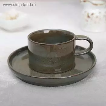 Чайная пара керамическая «Пайро», чашка 220 мл, блюдце