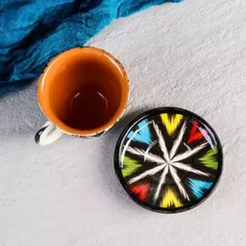 Чайная пара Риштанская Керамика "Атлас", 350 мл, разноцветная