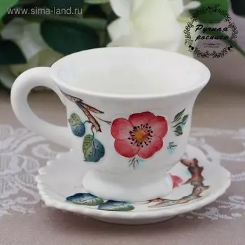 Чайная пара «Вишневый сад», 0,2 л, 14,8×7,9 см, 1 сорт