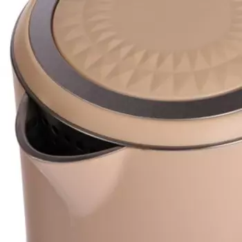 Чайник электрический Centek CT-0020, пластик, колба металл, 1.7 л, 2200 Вт, бежевый
