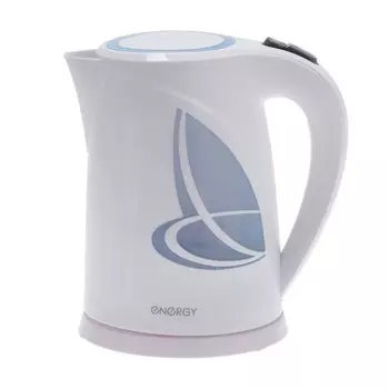 Чайник электрический ENERGY E-211, пластик, 1.8 л, 2200 Вт, бело-голубой