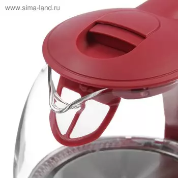 Чайник электрический ENERGY E-296, стекло, 1 л, 1100 Вт, красный