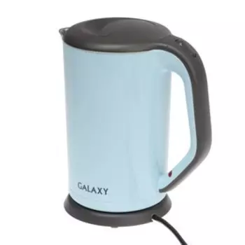 Чайник электрический Galaxy GL 0330, пластик, колба металл, 1.7 л, 2000 Вт, голубой