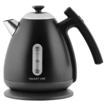 Чайник электрический Galaxy LINE GL 0343, нерж.сталь, 1.7 л, 2200 Вт, чёрный
