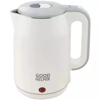 Чайник электрический GOODHELPER KPS-184C, пластик, колба металл, 1.8 л, 1500 Вт, белый